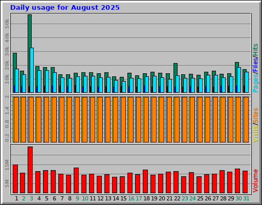 Daily usage for August 2025 Daily usage for August 2025